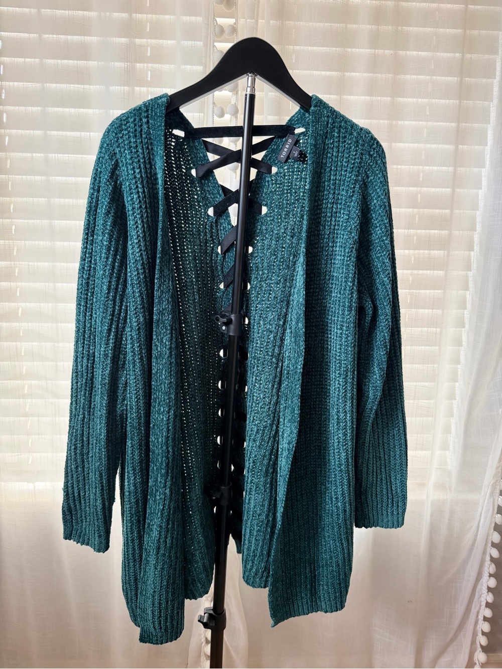 torrid Teal Open-Front Knit Cardigan
